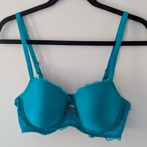 Victoria's Secret Dream Angels Lined Demi Bra Size 36D Turquoise